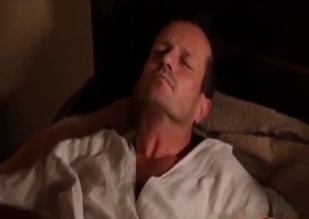 Retro-looking teen sucking her skirt-wearing dad's cock